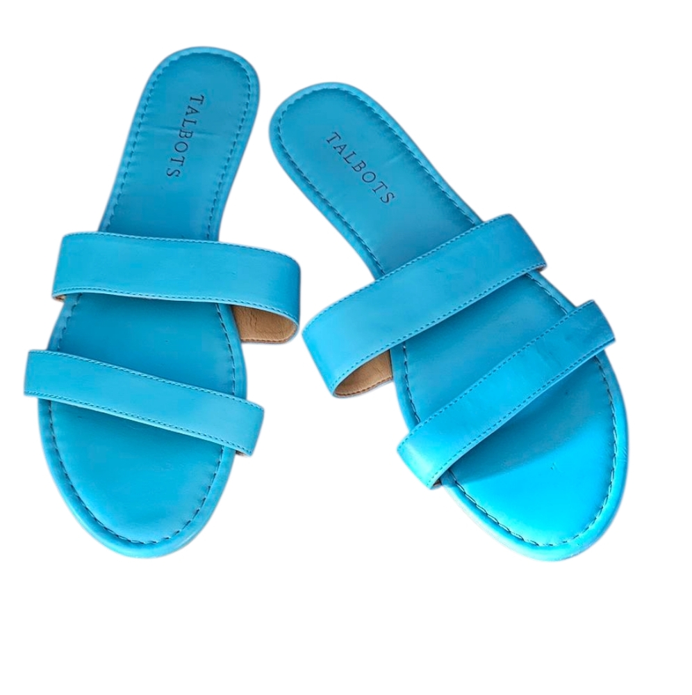Talbots - Bright Minimalist Sandals Wide Strap Slight Heel